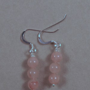 Rose quartz earrings on sterling silver wire