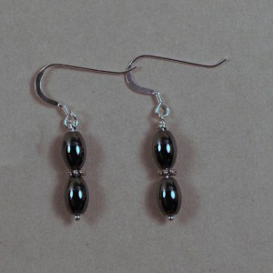 Hematite with silver earrings